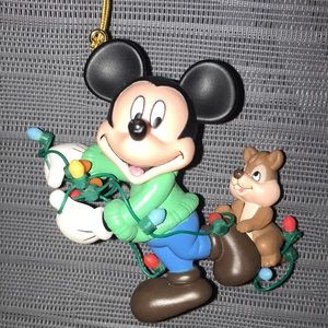 Disney Mickey Mouse Christmas Hanging Lights Ornament with Chipmunk